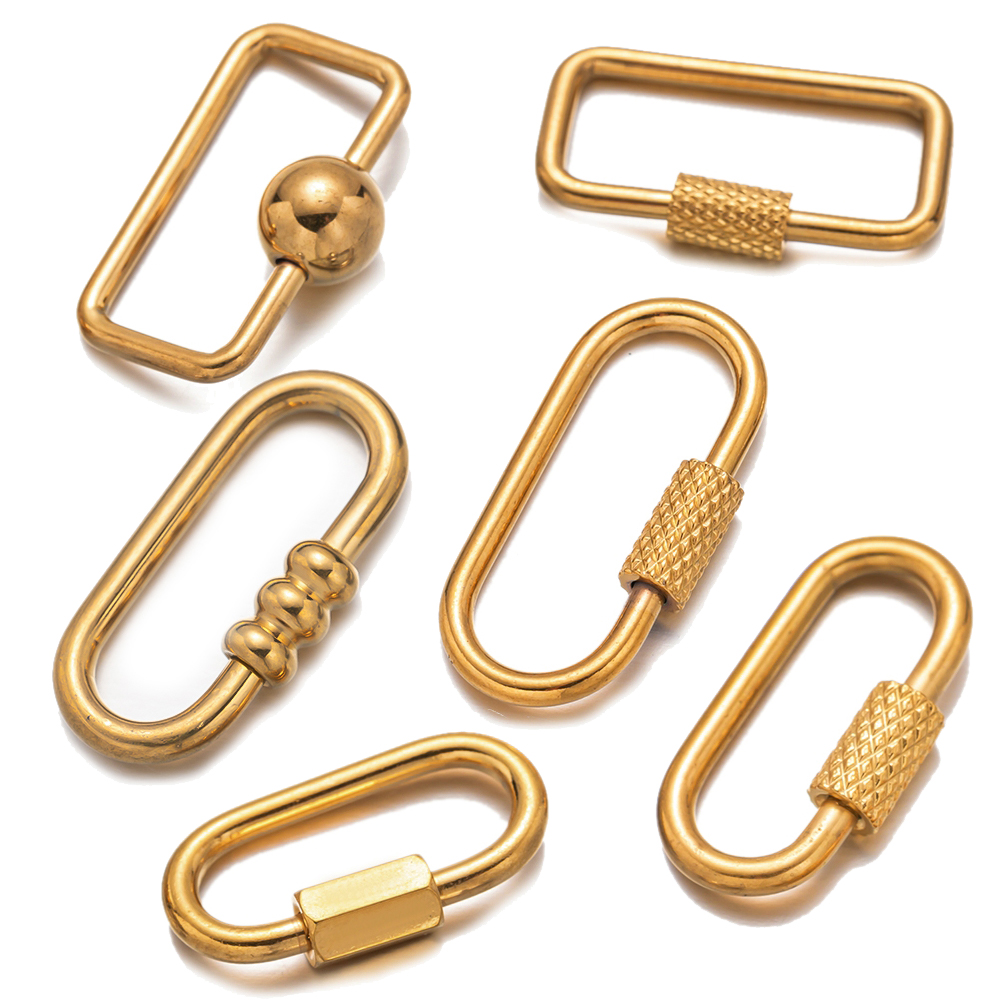 Jewelry Making Charms - Mousqueton de verrouillage ovale en acier