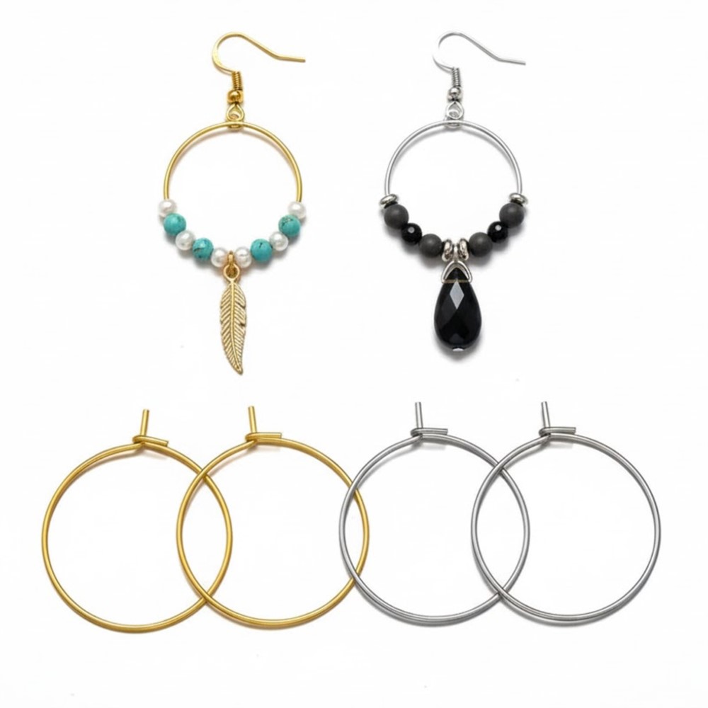 Jewelry Making Charms - 50 pièces de cerceaux d'oreilles en