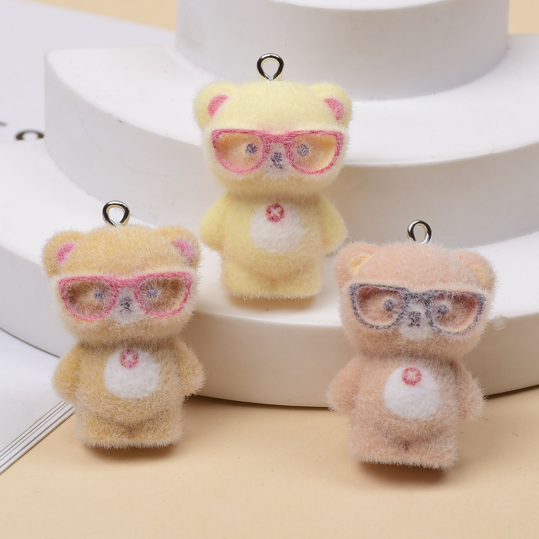 Jewelry Making Glasses - 3 Breloques Ours en Résine 3D