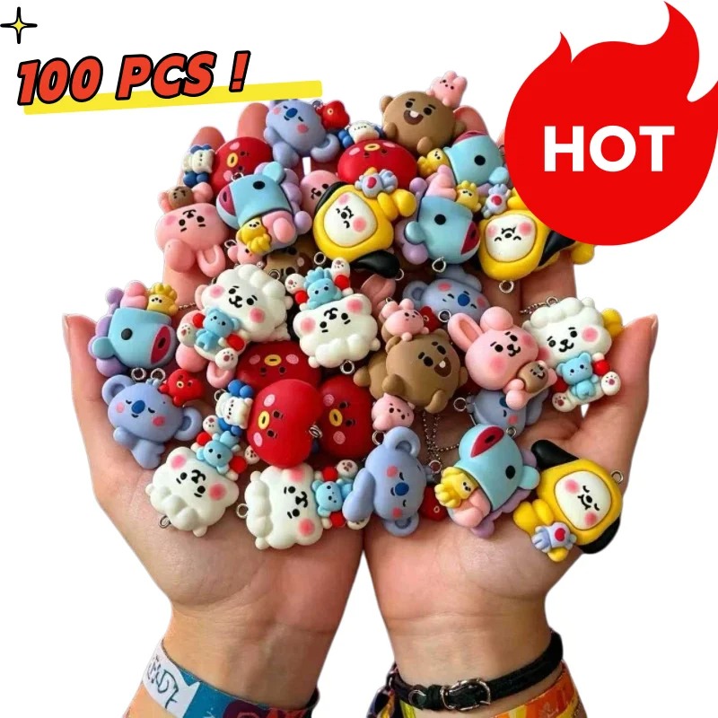 Jewelry Making Charms - Breloques en résine BT21, 7 pièces,