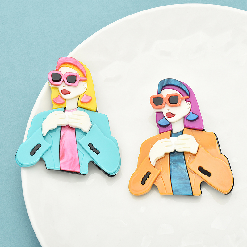 Jewelry Making Glasses - Wuli&baby Broches en acrylique pour femmes,