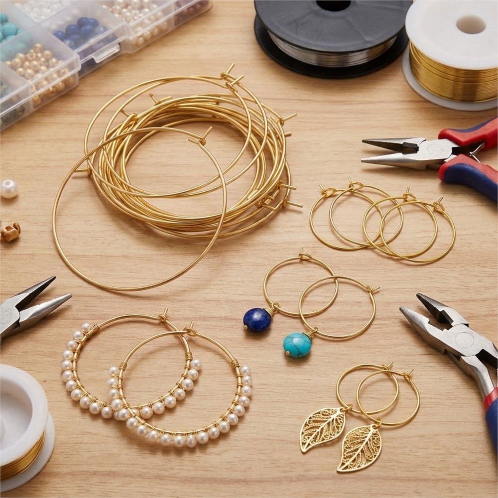 50 pièces de cerceaux d'oreill - Jewelry Making Charms avis et prix