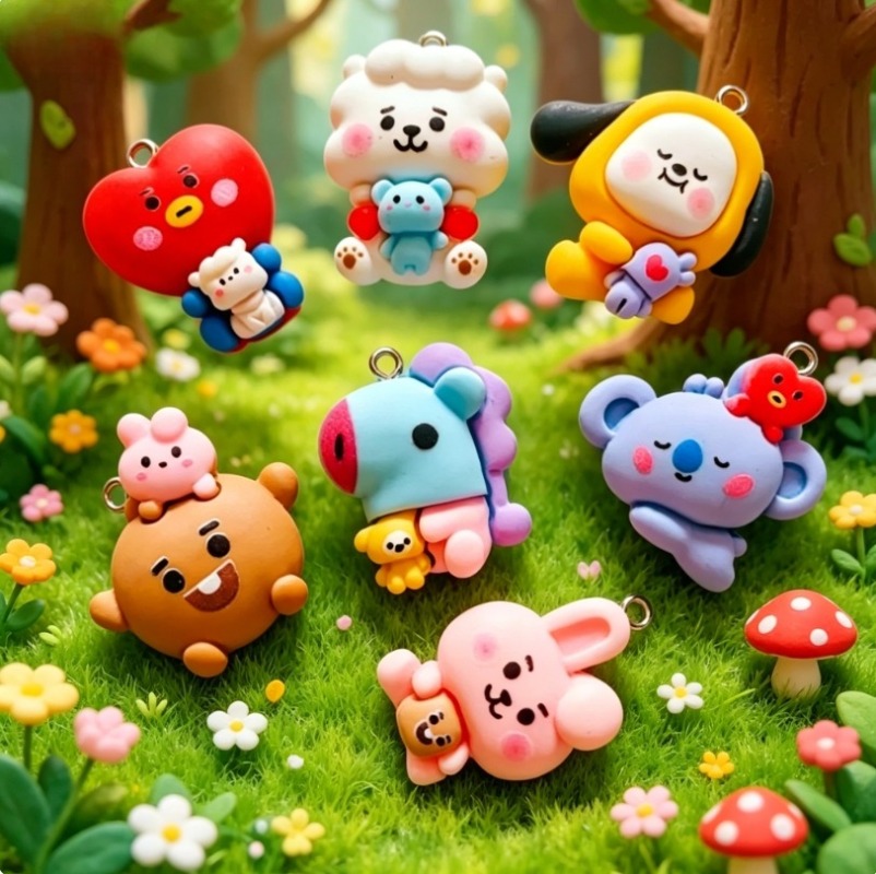Breloques en résine BT21, 7 pi - Jewelry Making Charms avis et prix